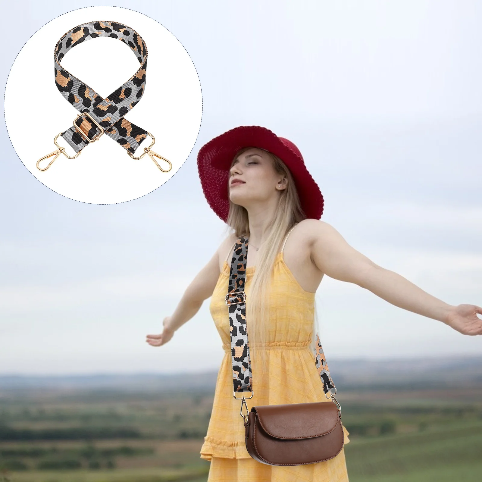 

Crossbody Bag Wide Adjustable Shoulder Strap Durable Soft Replacement Belt DIY Bag Accessory Wide Shoulder Strap