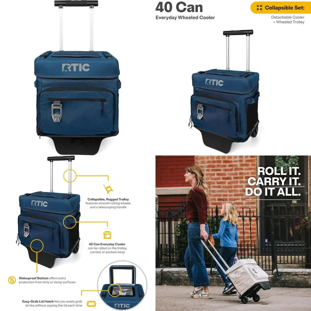 

Портативная изолированная складная сумка-холодильник на колесиках для приключений на свежем воздухе и ежедневного использования