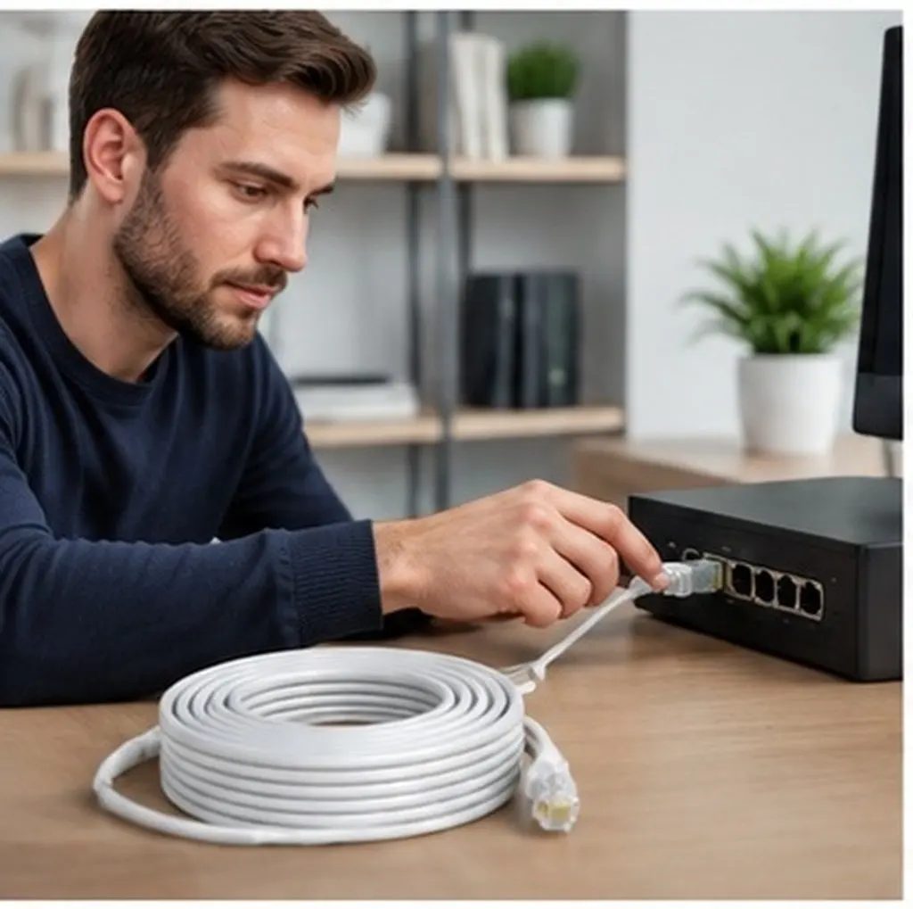 1Pcs Ethernet Cable Cat5e Computer Router Ultrathin Network Cable High Speed Stable Broadband Connection Router Supplies
