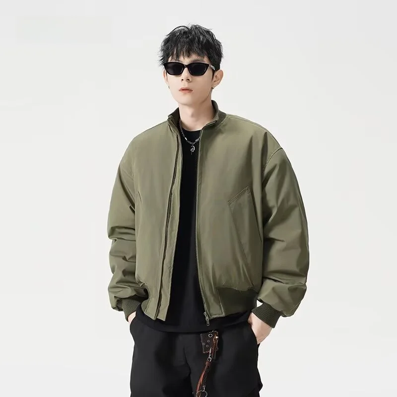 

Свободный крой Long Sve Flight Jaet, мужская одежда с воротником-стойкой, весна-осень, модная брендовая верхняя одежда высокого класса, молодежная полиэстеровая одежда