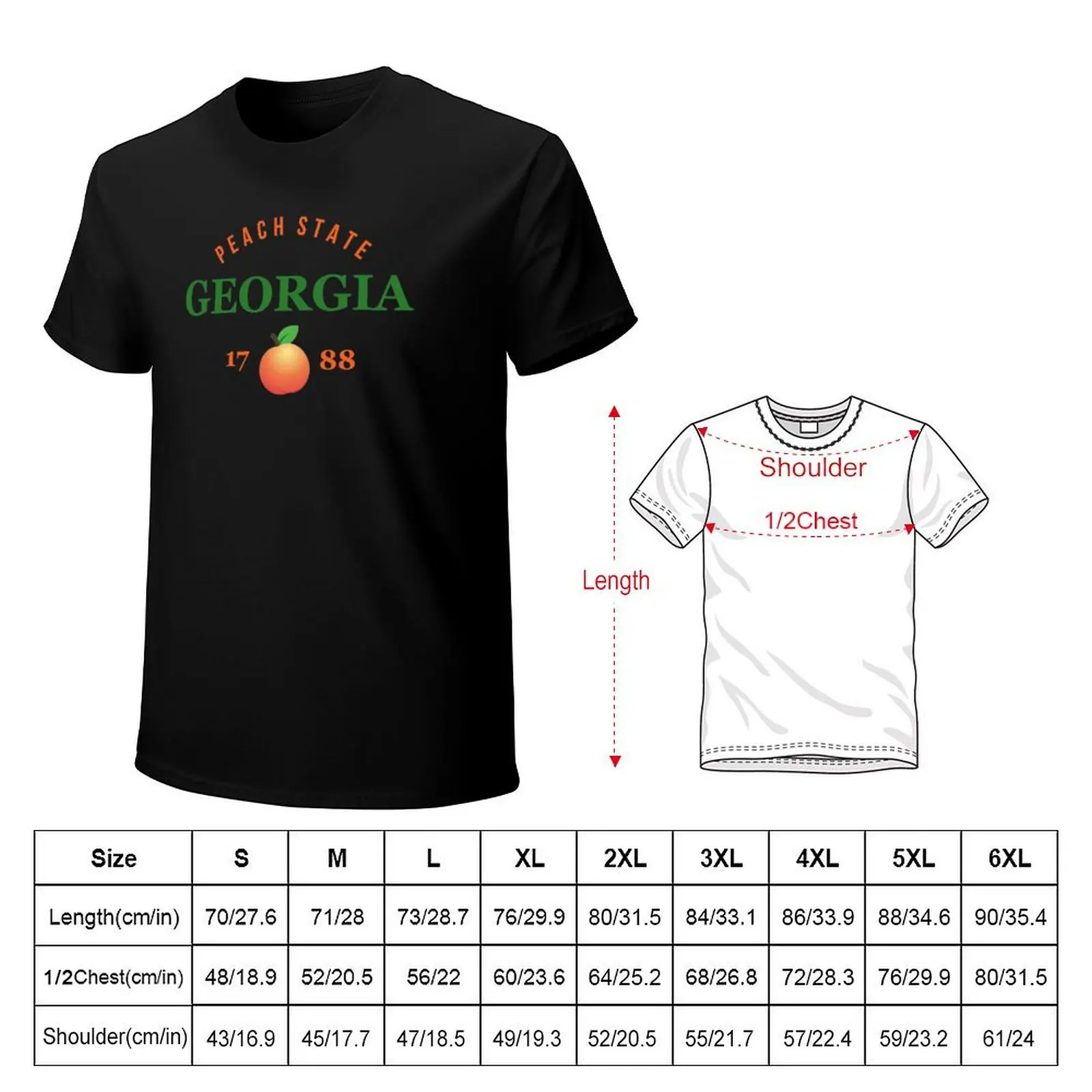 Georgia Pride Flag Native Home Peaches Peach State T-Shirt t shirts for man pack cotton T-Shirt