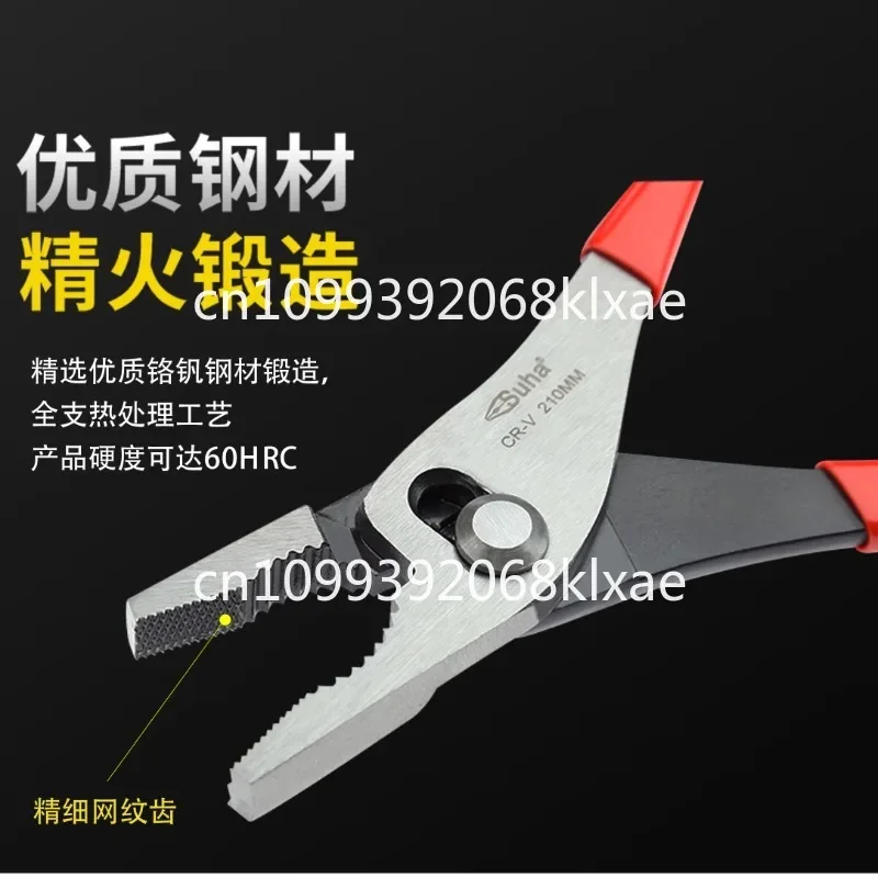 Fish mouth pliers, pipe pliers, multi-functional and labor-saving, self-rebound flat-mouth clamping pliers