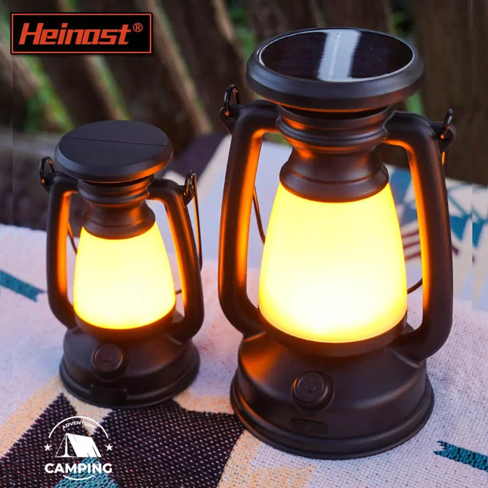 USB Rechargeable Camping Light, Portable Lanterns Hanging Tent Light, Stepless Dimming with Solar Charging, 3000-5000K