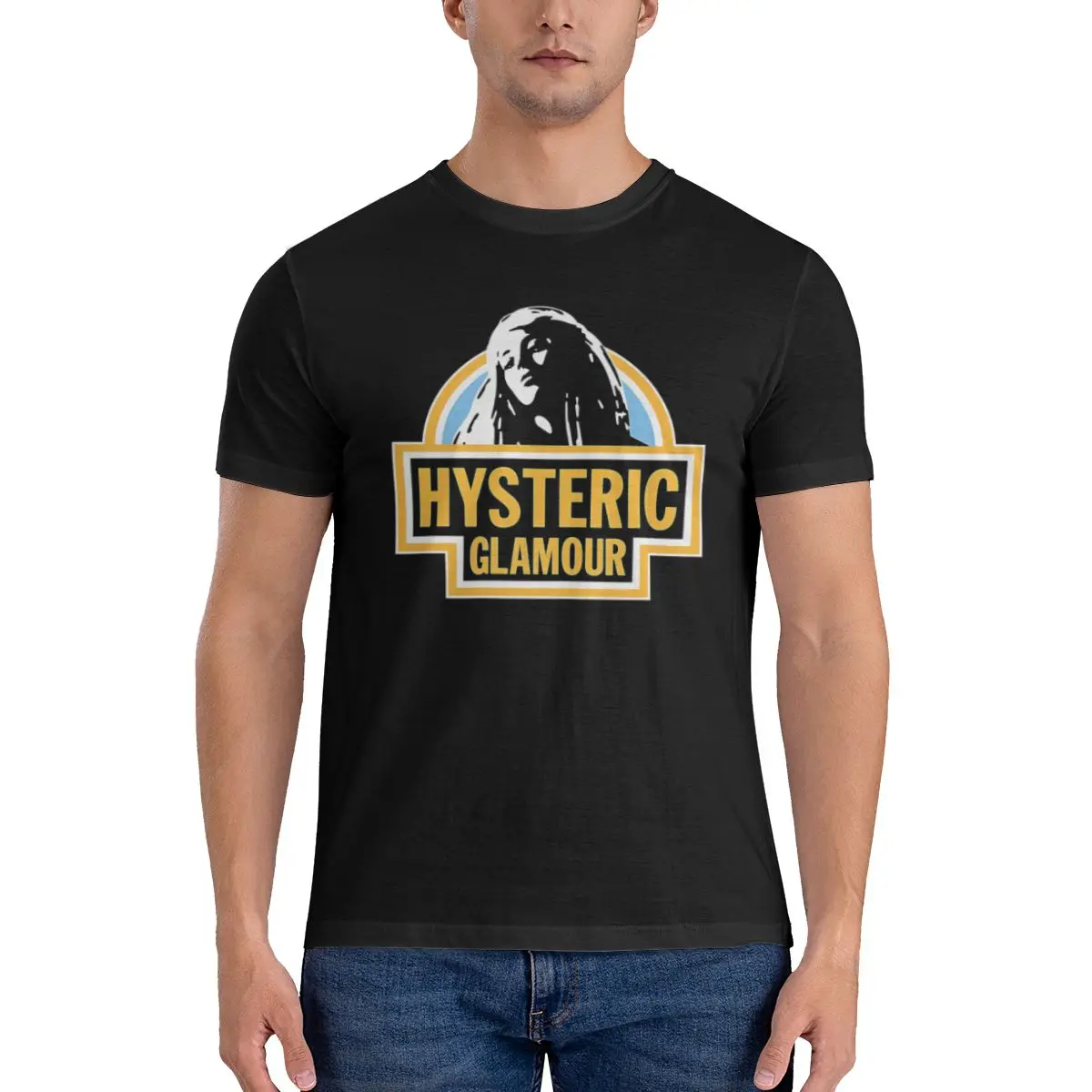 Hysteric Glamour Retro Soft Cotton T-Shirt For Men And Women Summer Large Size Short-Sleeved Printed T-Shirt Casual Loose Street