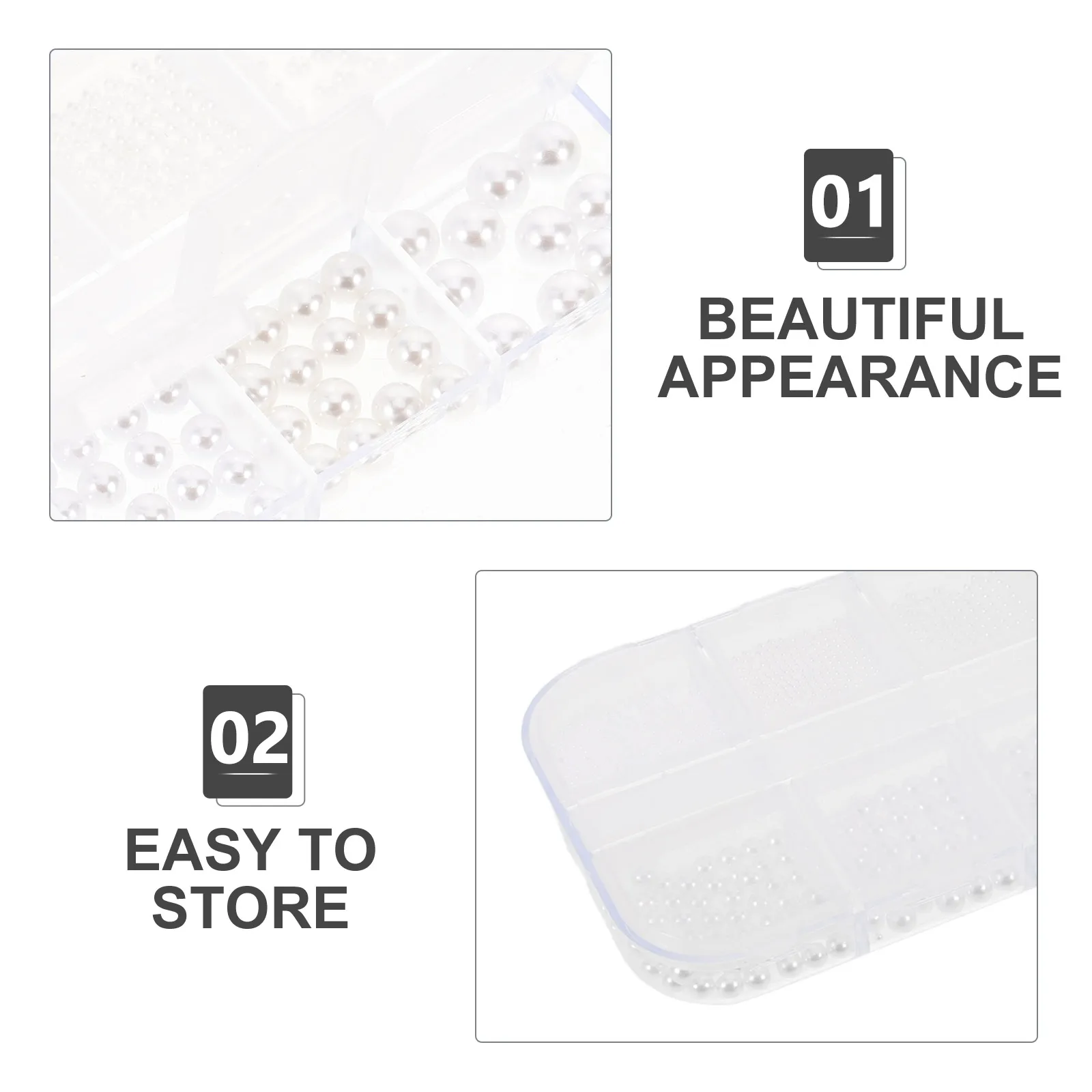 2 Boxes White Flatback Pearls Nail Charm Half Round Faux Pearl Nail Art Decorations For Acrylic Nails Diy Manicure Supplies