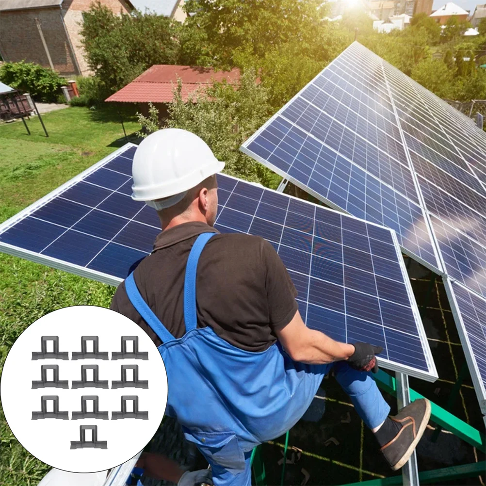 

10pcs Conduction Sludge Discharge Clamp Solar Panel Drainage Clip Outdoor Mounting Connector Lightweight