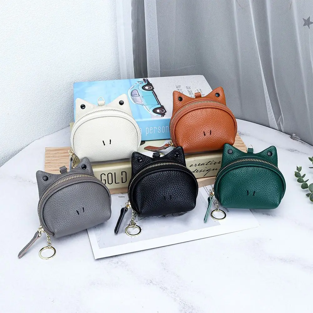 

High Quality Genuine Leather Coin Purse Cartoon Frog Design Zipper Storage Bag Multi-Functional Card Holder Daily Use
