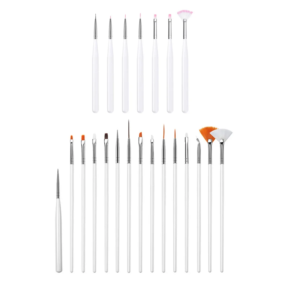 22pcs Nail Brushes Set Pen Kit Professional Painting Tools Durable Comfortable Lightweight Easy to Use Nail