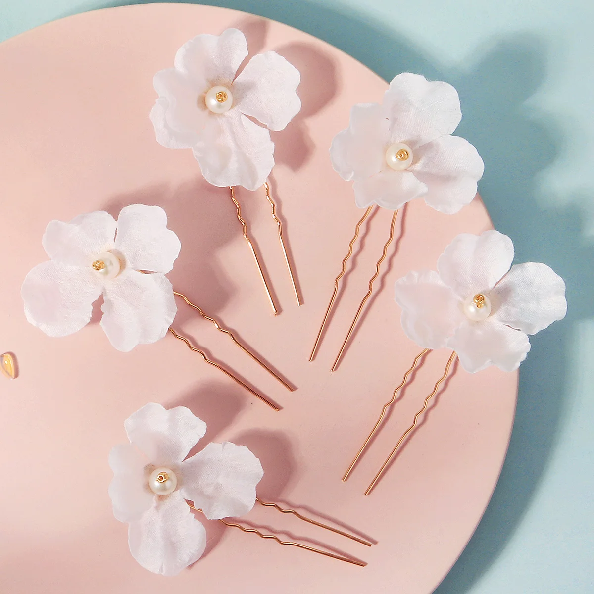 5 قطعة/مجموعة أزياء النسيج الأزهار دبابيس الشعر مجموعة رائعة اللؤلؤ مقاطع الشعر العروس مجوهرات الزفاف إكسسوارات الشعر مأدبة خوذة #2
