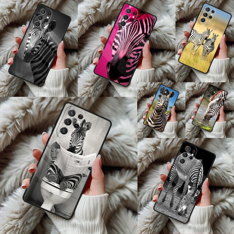Zebra Animal Phone Case For Samsung Galaxy S24 S25 S26 Ultra S22 S23 Plus S21 S20 FE Note10 TPU Cover