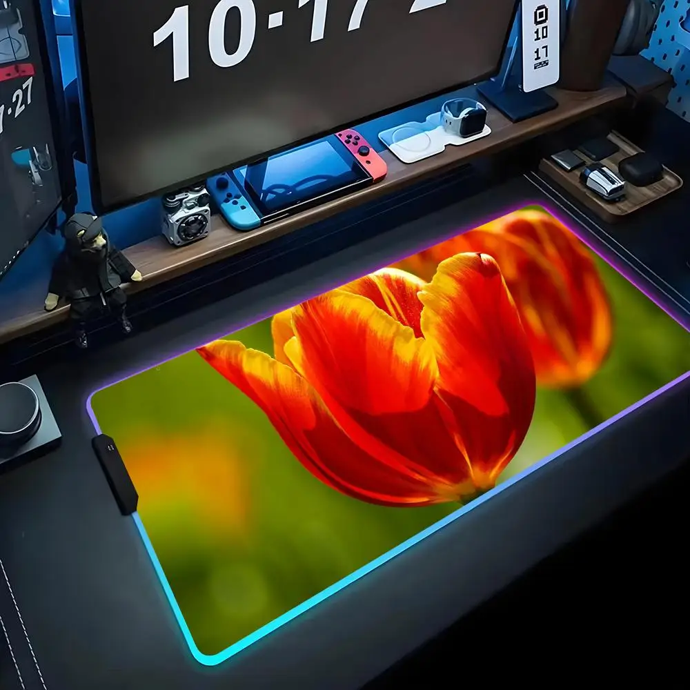 

Коврик для мыши tulipan RGB Gaming Mousepad Большой светодиодный коврик для ПК Настольный коврик Светящийся коврик для мыши Большие коврики для клавиатуры Настольный коврик с подсветкой