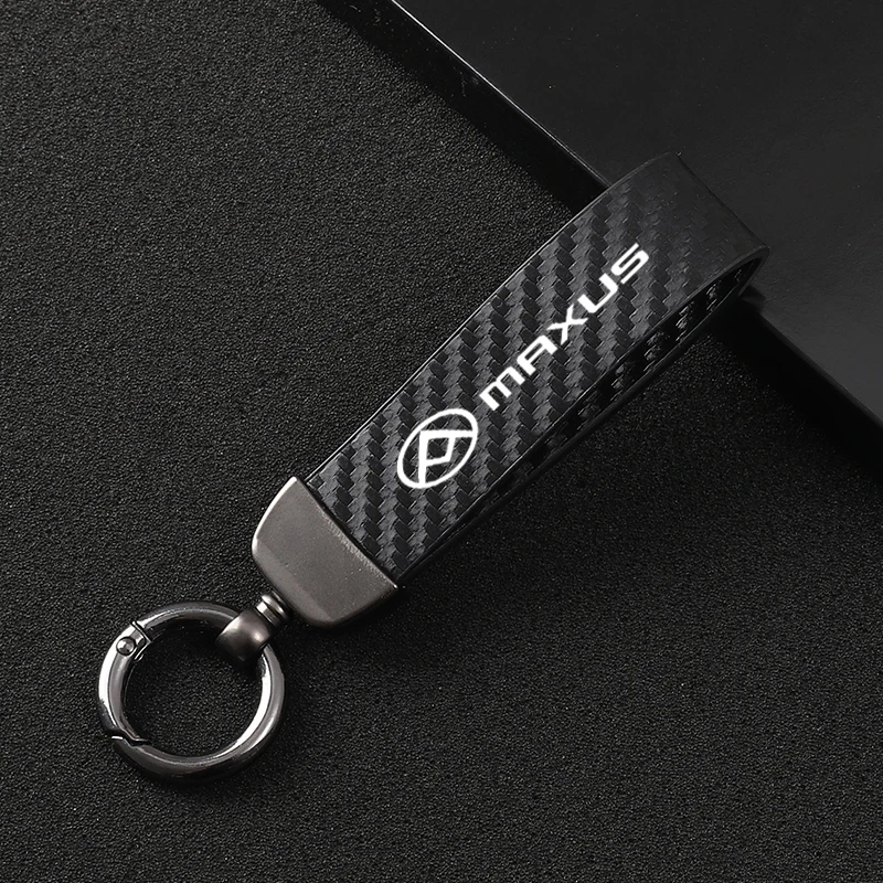 High-Grade Leather Motorcycle keychain Horseshoe Buckle Jewelry for SAIC Maxus T60 T70 T90 Pickup D60 Car Accessories