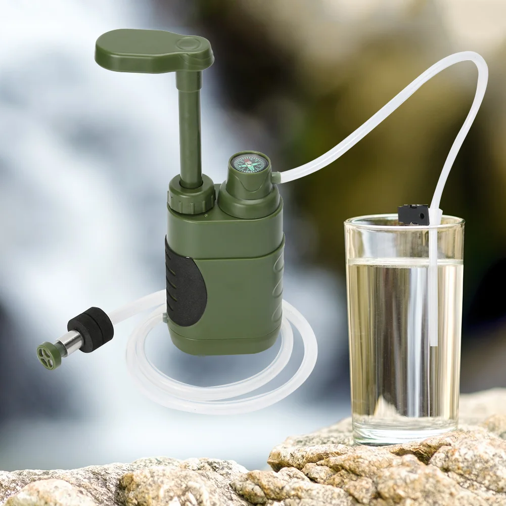 Drinking Water Purifier Hand Operated Water Filtering Equipment 1400ml/min Survival Water Filter for Survival Emergency