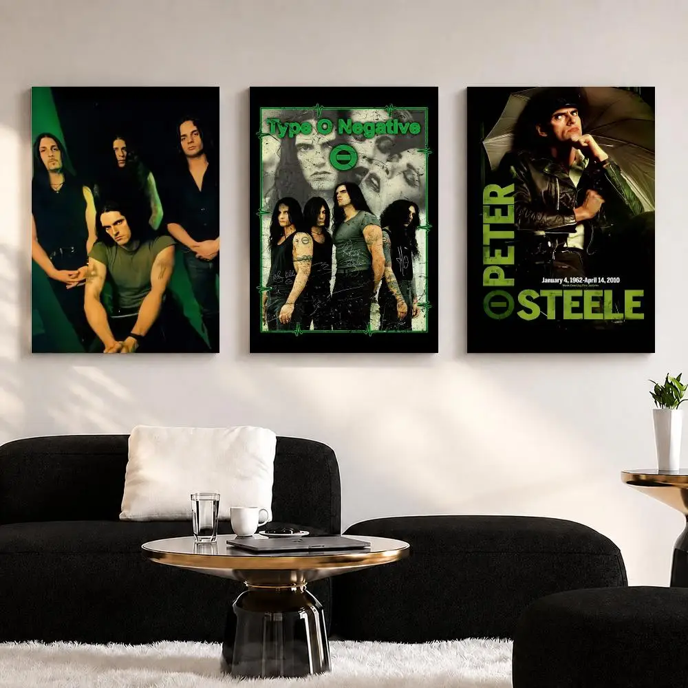 Rock Band T-Type O N-Negative Framed Wall Painting Ready to Hang Canvas Wall Art Poster for Bedroom Living Room Home Decor Gift