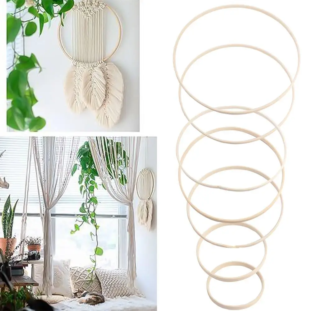 Cross Embroidery Shed Round Bamboo Circle Bamboo 10-30cm Flower Wreath Ring Hanging Bamboo Hoop Frame Wedding
