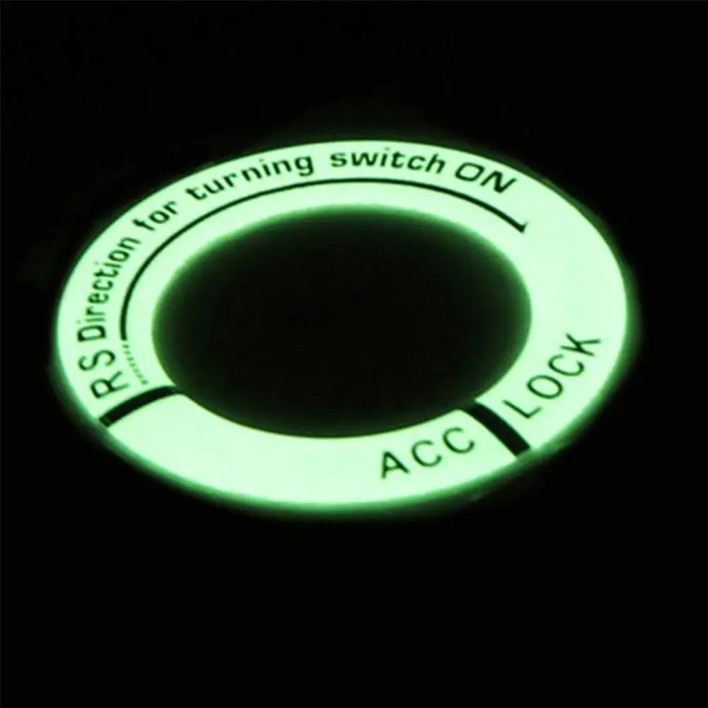 Night Luminous Car Ignition Key Stickers Auto Motorcycle 3D Decals Decoration Key Fluorescent Circle