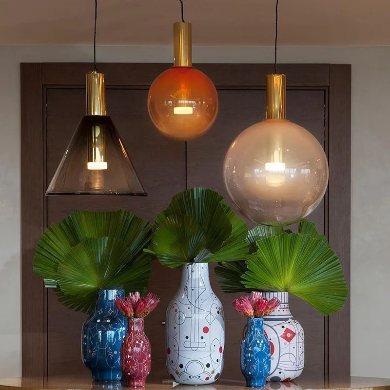 Italian Designer Colorful Glass Pendant Lights Living Room Bedroom Office Restaurant Bar Counter