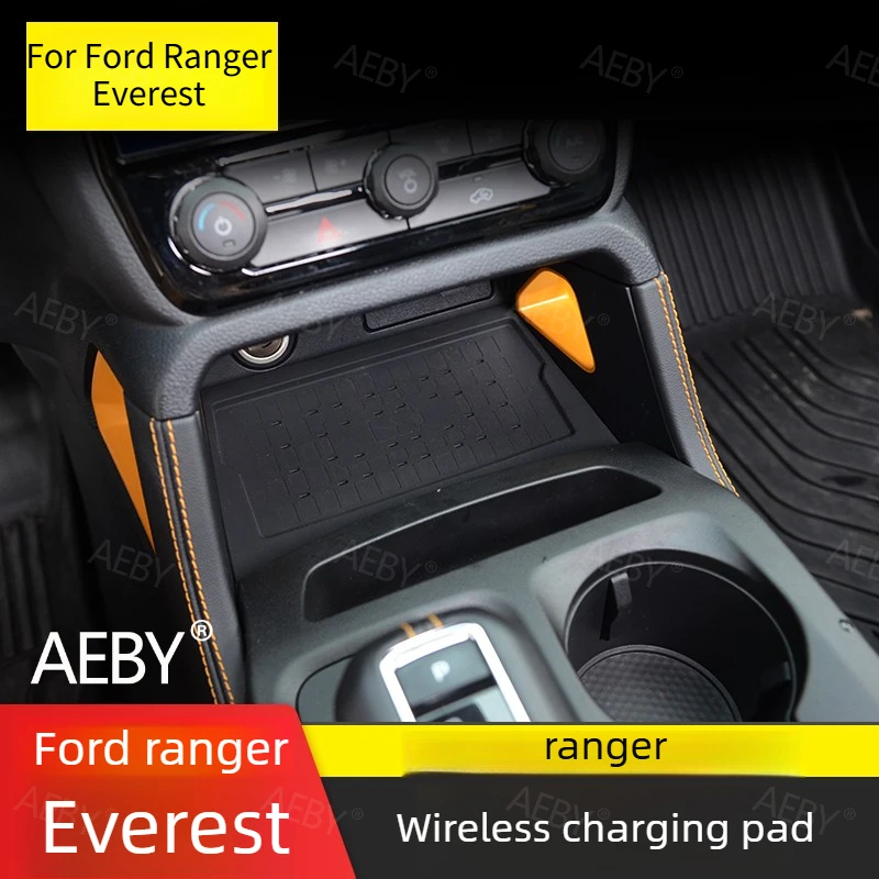 

For Ford Ranger Everest 2022-2024 Wireless charging pad dust-proof and anti-slip silicone,Protective pad heat resistant,interior