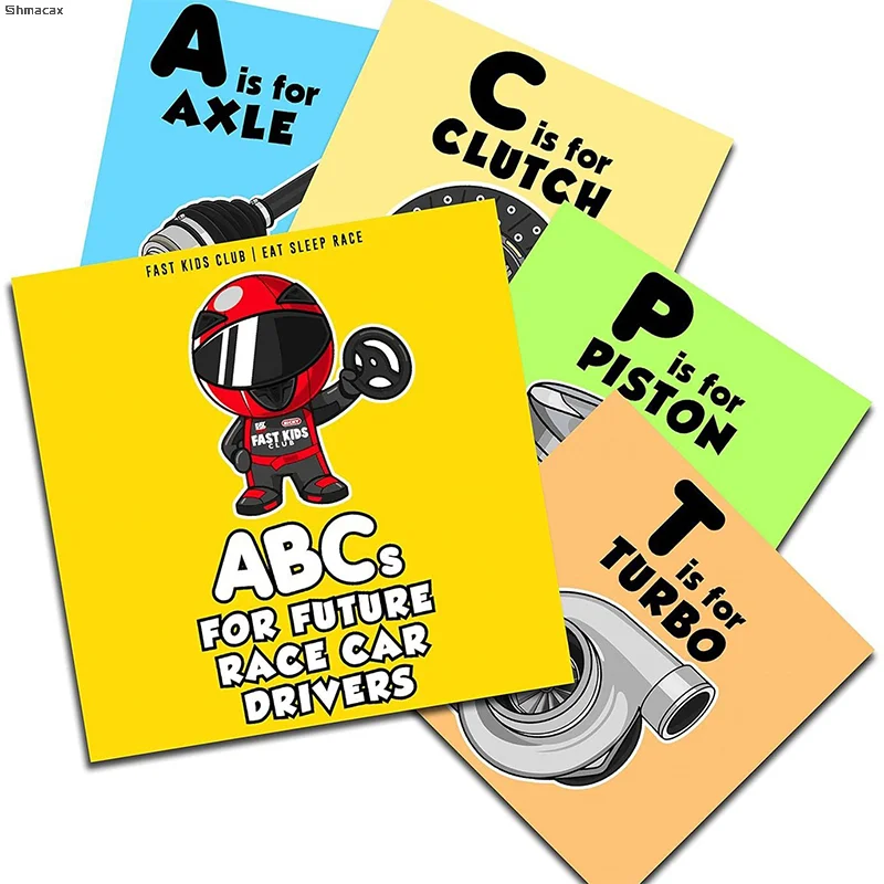 Abc Book For Future Racers Children Racing Parts Learning Alphabet Book Kids Car Parts Illustrated Alphabet Book Toddler Book