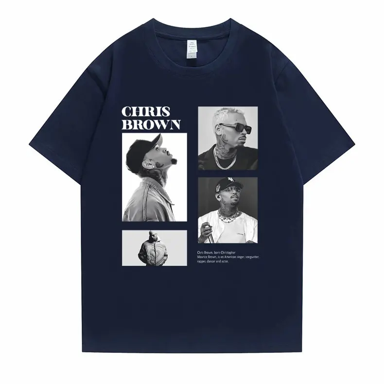 Pop Singer Chris Brown Graphic Print T Shirt Men Women Hip Hop Fashion Oversized T-shirt Tops Men's Casual 100% Cotton T-shirts