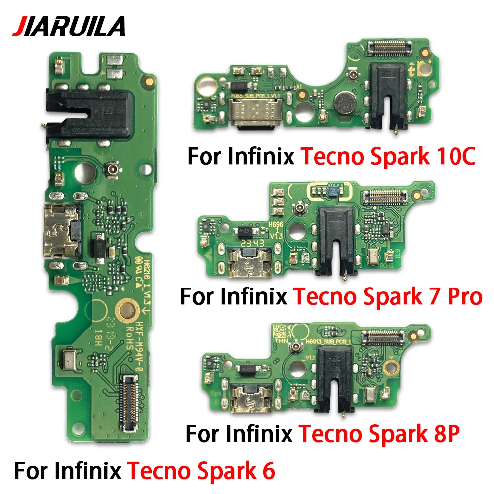 50Pcs， NEW For Infinix Tecno Pop 4 Spark 5 6 Air 7 Pro 7T 8 8C 8P 8T 10C Go 2023 USB Charging Dock Charger Connector Board Cable