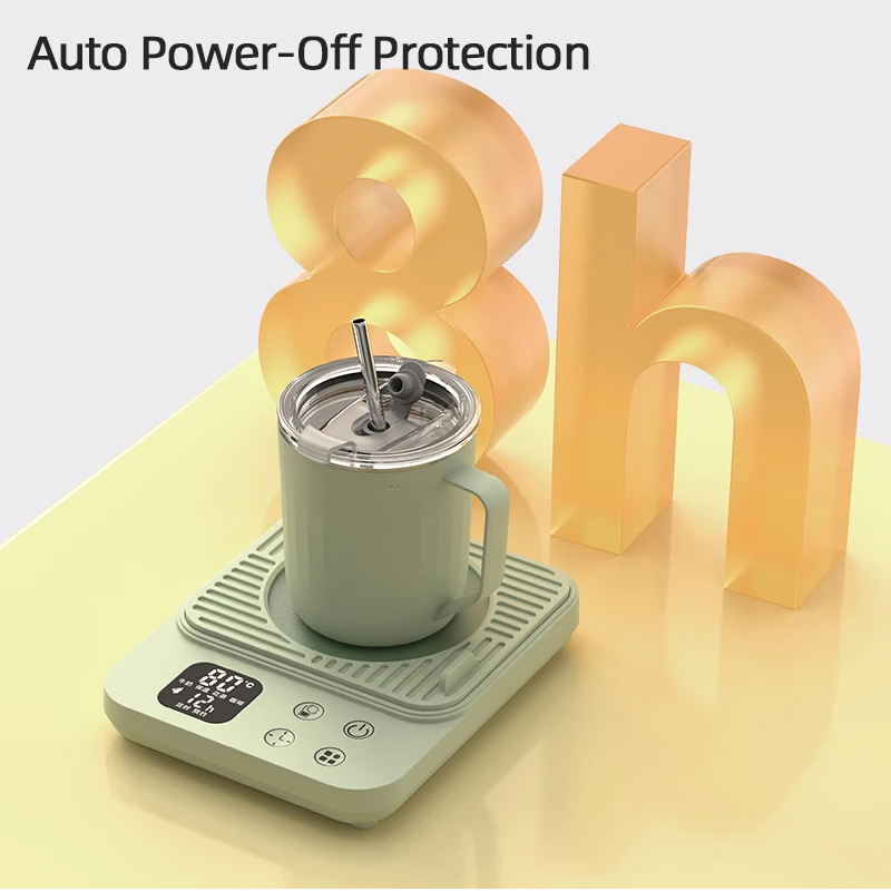 Chauffe-tasse à café intelligent à température constante, contrôle de la température à 9 niveaux, minuterie de 12 heures, arrêt automatique, écran LCD
