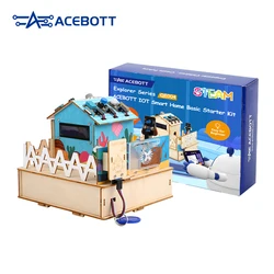 ACEBOTT ESP32 IOT Projects Wooden House STEM Smart Home Starter Kit For Arduino