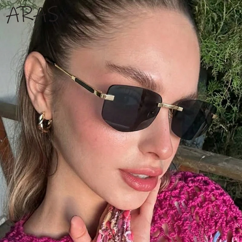 

Hexagon Rimless Sunglasses Women 2026 Luxury Vintage Square Geometric Frameless Sun Glasses for Lady Streetwear Eyewear Shades