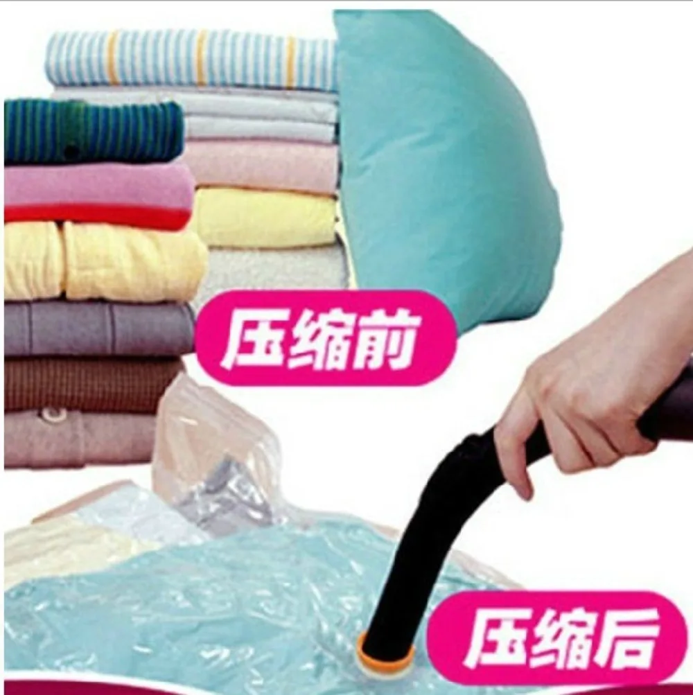 

Practical Use Space Saver Saving Storage Bag Portable Size Foldable Transparent Vacuum Seal Compressed Organizer Bag