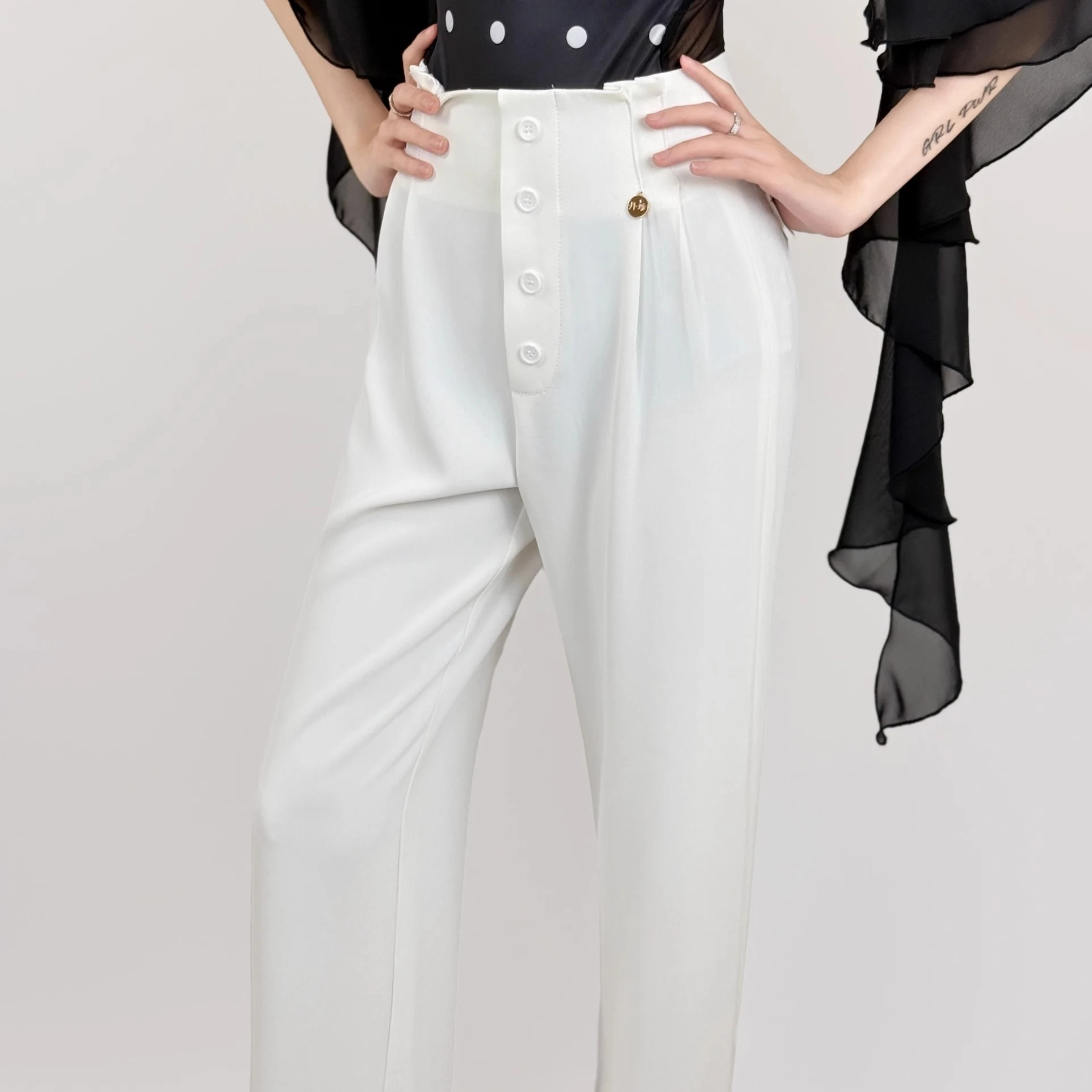 

2025 New Ballroom Dance Pants Women Modern Dance High Waist Pants Trousers Chacha Rumba Tango Latin Performance Clothes DN20976