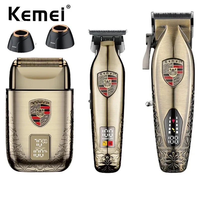 

Kemei Hair Clipper Cordless Trimmer Electric Shaver Set Barber Hair Cutter Foil Razor Finish Hair Cutting Machine Beard Trimmer