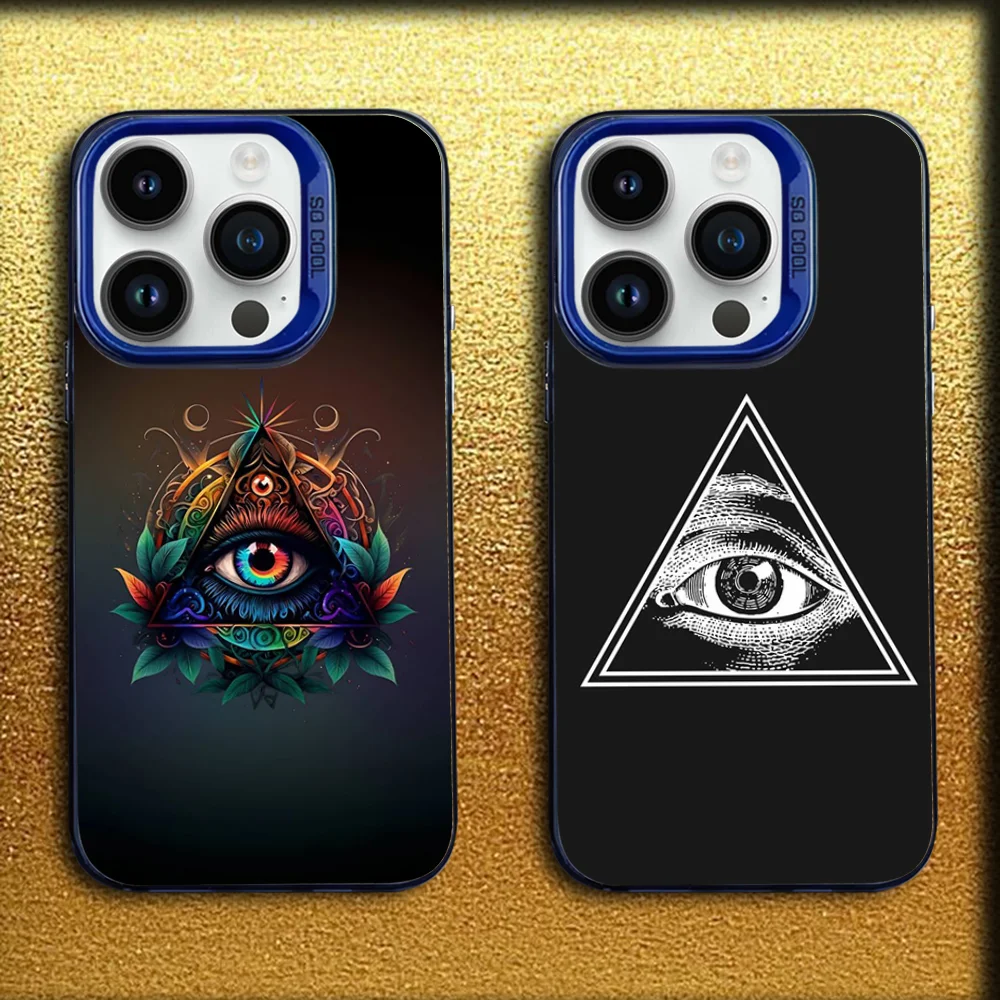 

Illuminati Eye Phone Case For iPhone 16,15,14,13,12,11,Mini,Pro,SE,MAX Blue Matte Silicone Cover
