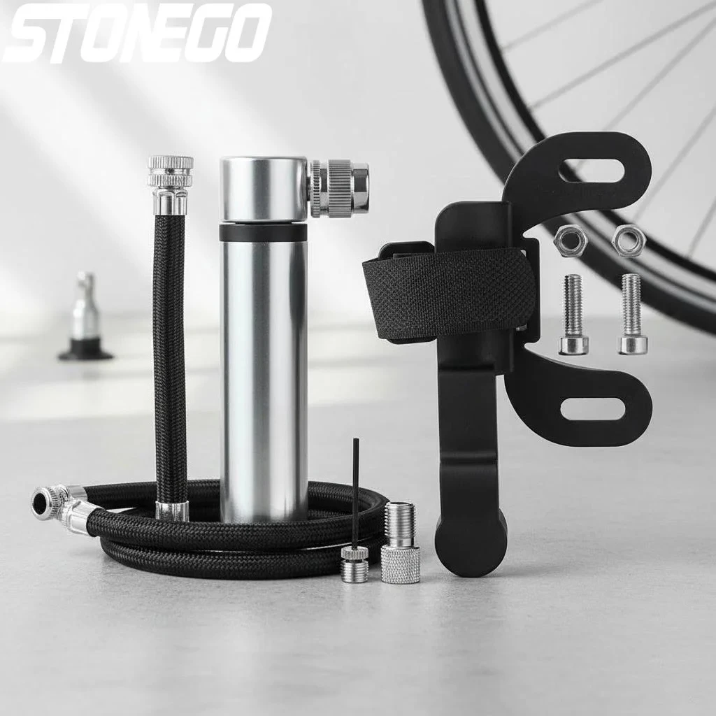 

Portable Pocket Bike Pump 120 PSI High Pressure Mini Pump for Presta Schrader Valves Ultralight Bicycle Tire Inflator