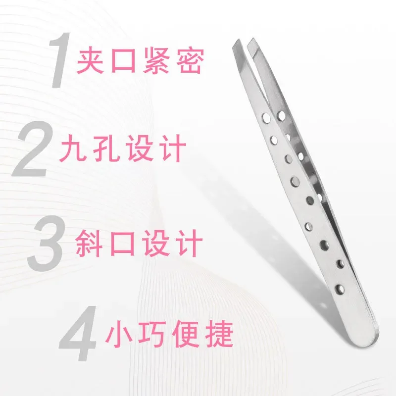 EyebloggTweezer-Pince à épiler professionnelle en acier inoxydable, pointe inclinée, pince à épiler pour les yeux, épilation du visage, outils de maquillage, 1 pièce, 3 pièces, 5 pièces