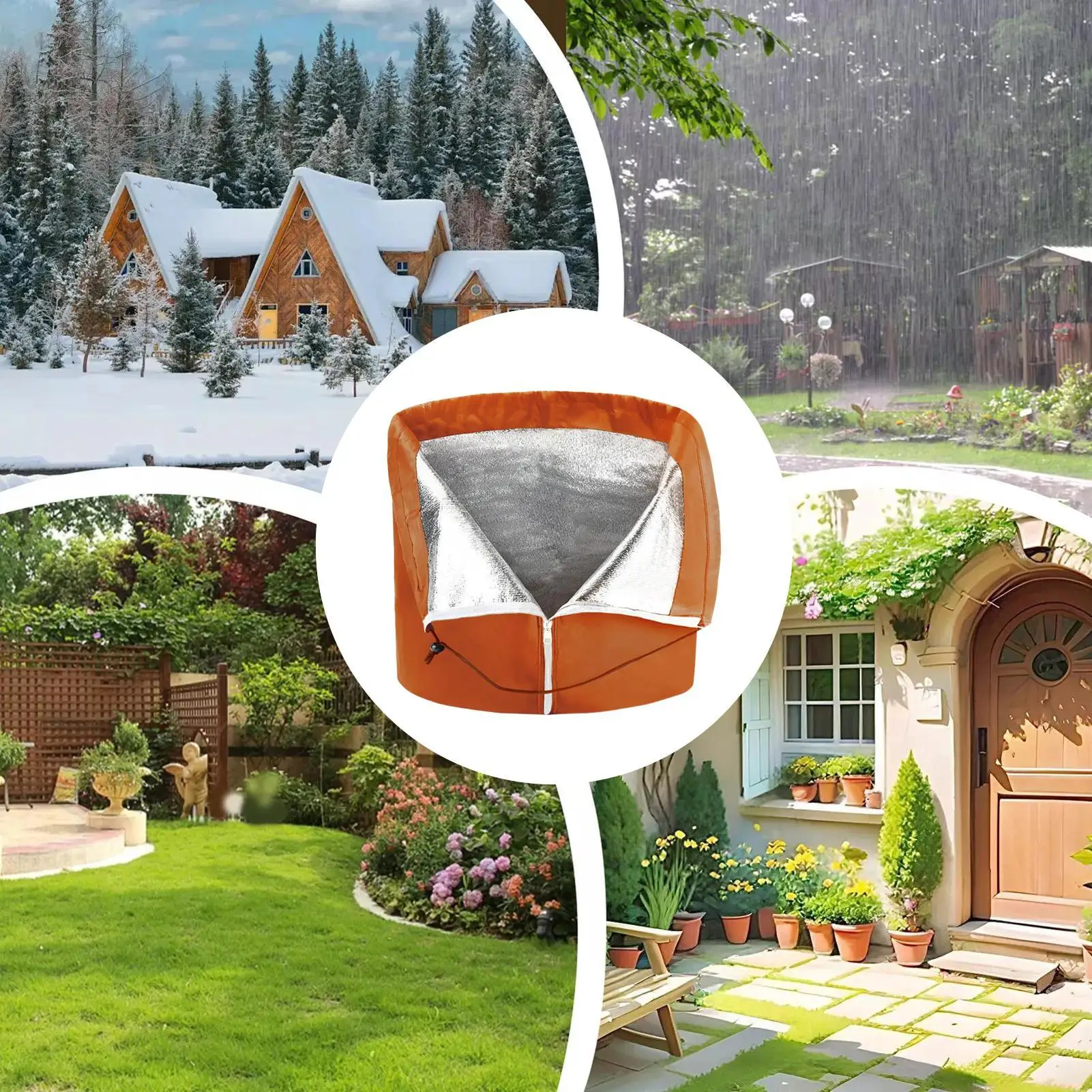 

Pot Covers For Winter Thermal Windproof Reusable Freeze Protection Planter Cover With Zipper For Gardener Homeowner Outdoor