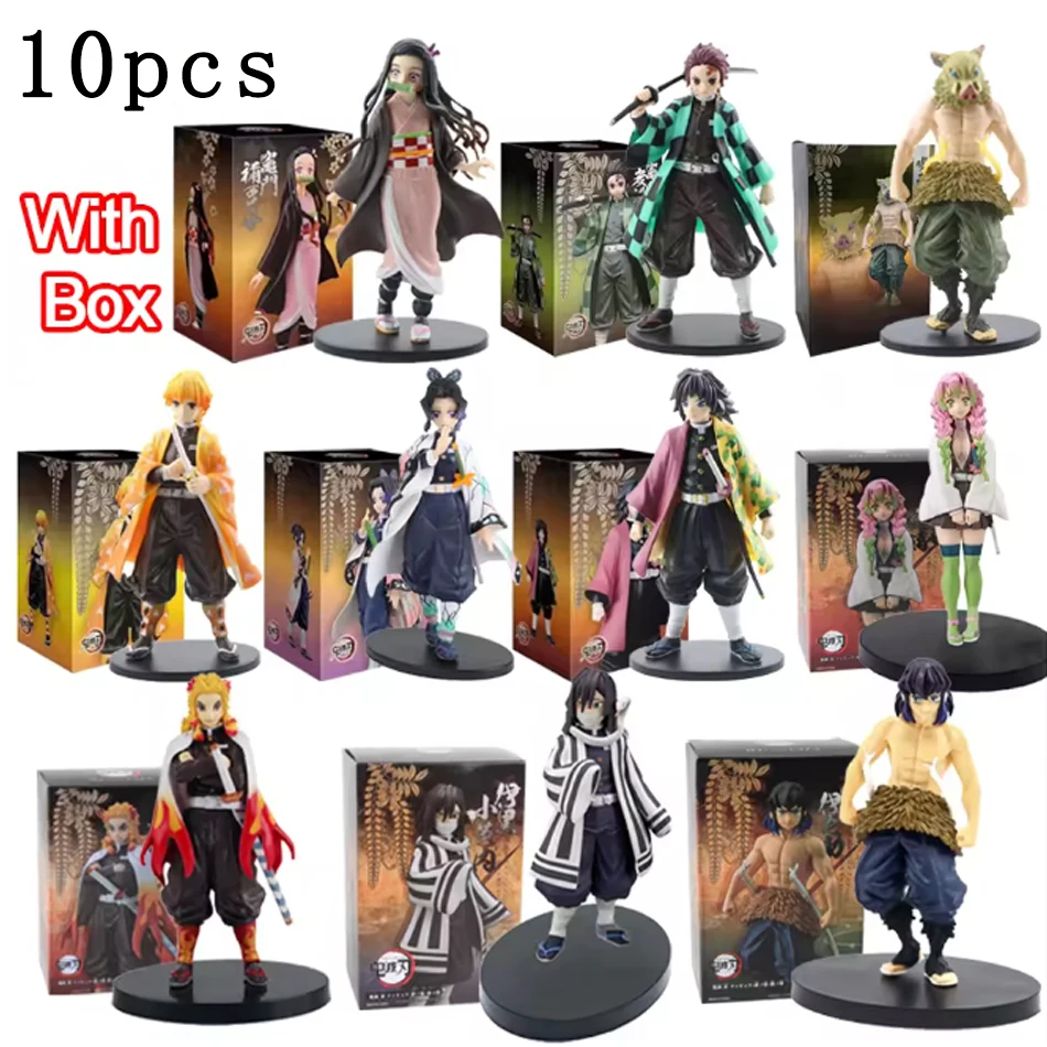 Figurine de dessin animé Demon Slayer Kimetsu no Yaiba, Kamado Tanjirou, Agatsuma Zenitsu Nezuko Warrior, jouets modèles en PVC, 1 à 6 pièces