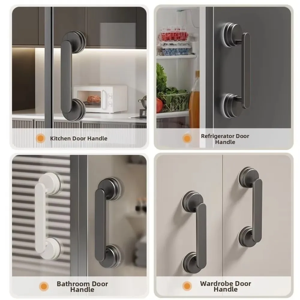 Waterproof Suction Cup Door Handle Reusable Removable Shower Sliding Door Handle Anti-slip Wardrobe Door Handle