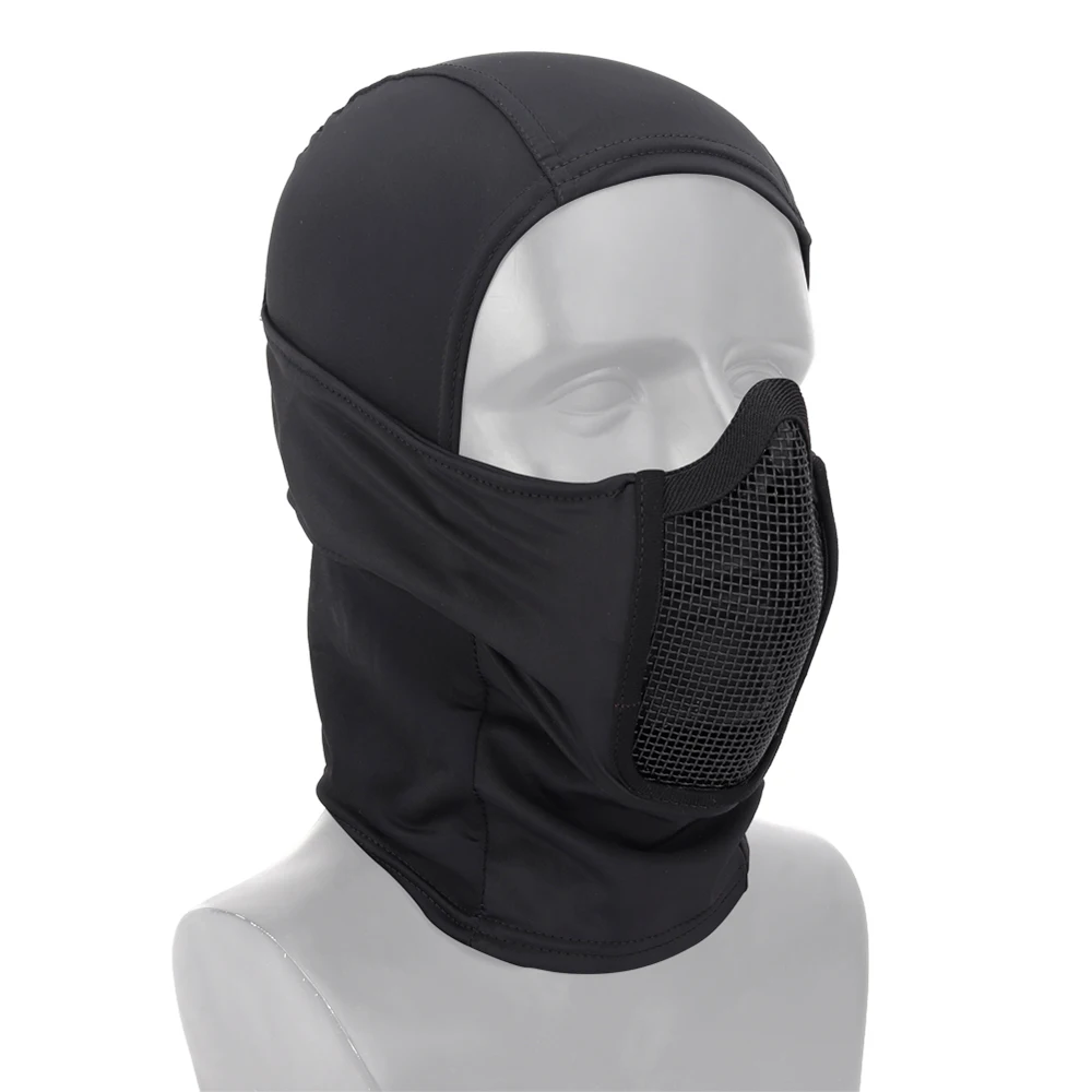 Tactical Full Face Half Steel Mesh Mask Balaclava Cap Motorcycle Airsoft Paintball Headgear Metal Mesh Hunting Protective Mask