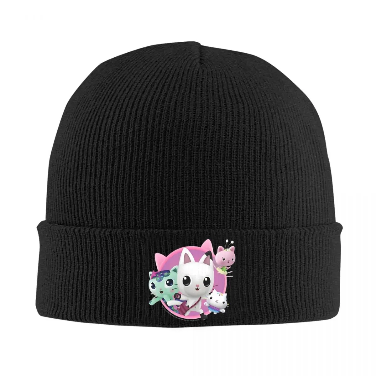 Gabbys-Dollhouses Group Cats Hat Autumn Winter Skullies Beanies Fashion Cute Cat Cartoon Cap Female Male Knitted Hat