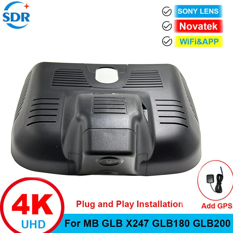 2160P Car DVR Wifi Dash Camera for Mercedes Benz GLB X247 GLB180 GLB200 GLB250 2024 Plug And Play Easy installation  APP Control
