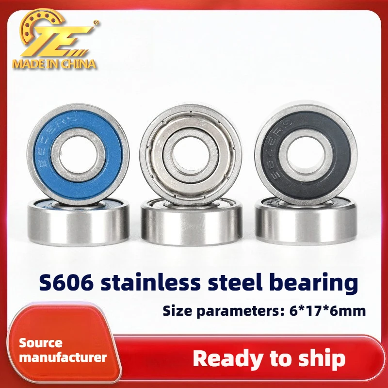 2PCS manufacturer spot 6 * 17 * 6 miniature deep groove ball bearing S606ZZ door and window hardware motor 420 stainless steel