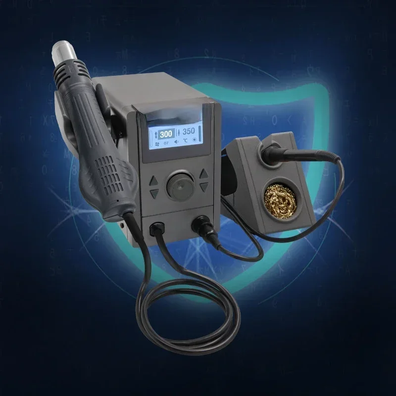 for 707D hot air gun 2-in-1 digital display reflow station with adjustable temperature and three channel soldering iron