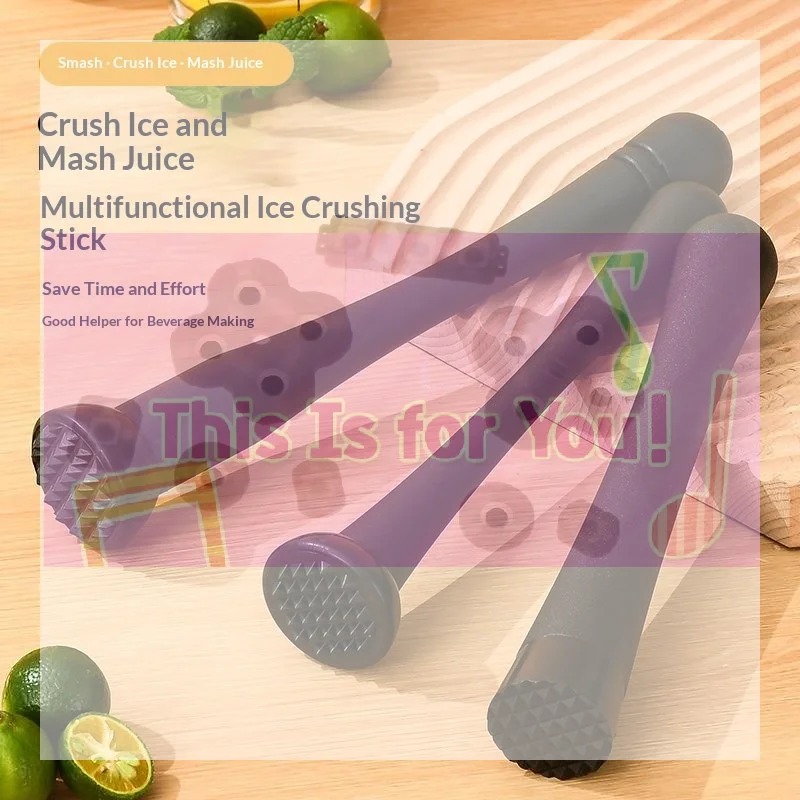 【MA】Cocktail Muddler Professional PP Ice Pestle With Grooved Spiky Nylon Head For Muddle & Mix Homemade Drinks Mojito 1PC