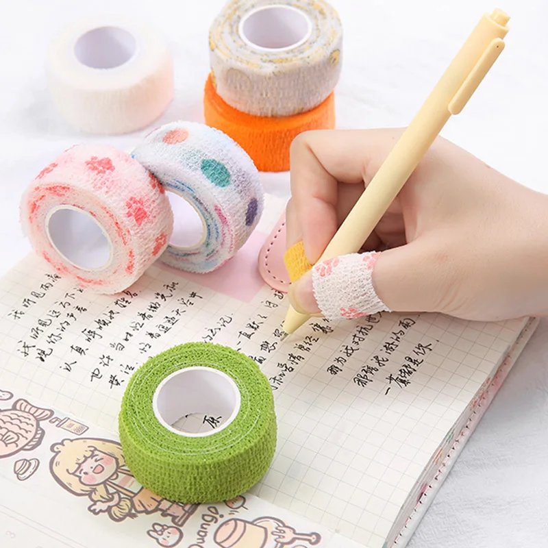 

Finger Bandage Printed Elastic Adhesive Bandage Cartoon Colored Wrap Tape Self-adhesive Finger Guard Cute Finger Decor Tape