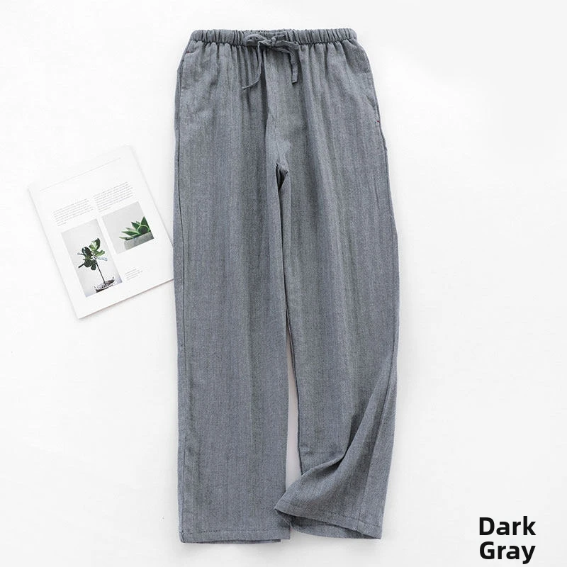 1pc Men's Cotton Solid Color Pajama Pants Minimalist Loose Fit Lightweight Spring Fall Lounge Bottoms