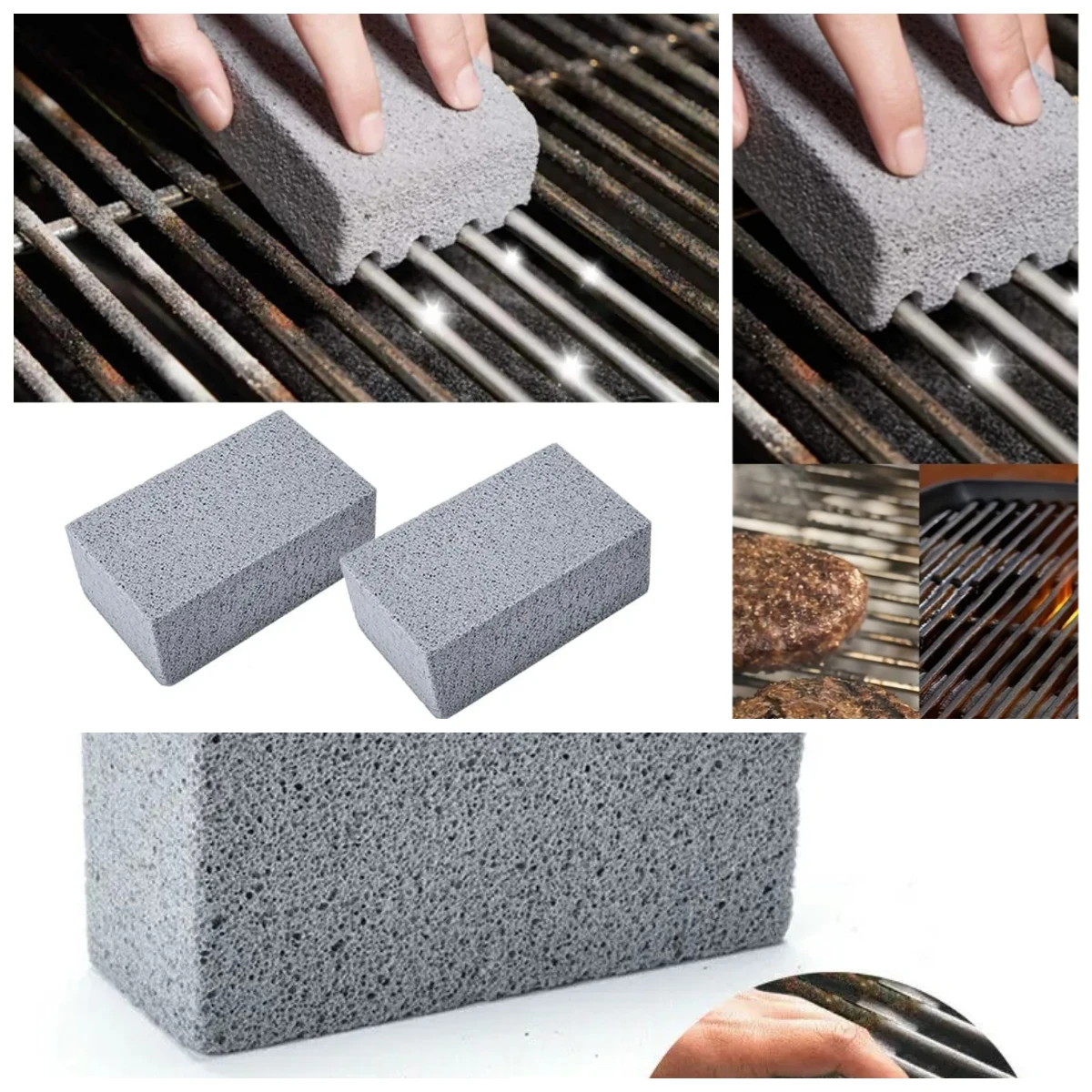1pc BBQ Grill Cleaning Brush Brick Block Barbecue Cleaning Stone Pumice Brick For Barbecue Rack Outdoor Kitchen BBQ Tools