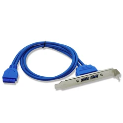 50cm PC Mainboard 20 pin to Dual USB 3.0 Ports Express Cable Motherboard 2 USB3.0 Panel Bracket Extension Cable 5Gbps