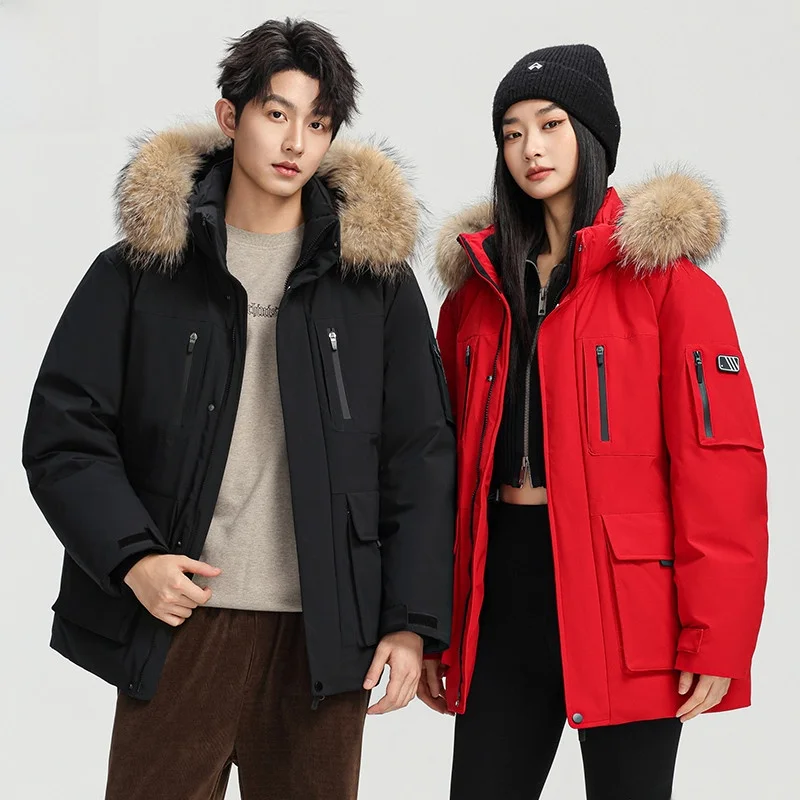 

Мужская зимняя утепленная повседневная пуховая куртка для молодежи, большие размеры, рабочая одежда, водоотталкивающая, ветрозащитная, теплая, из полиэстера