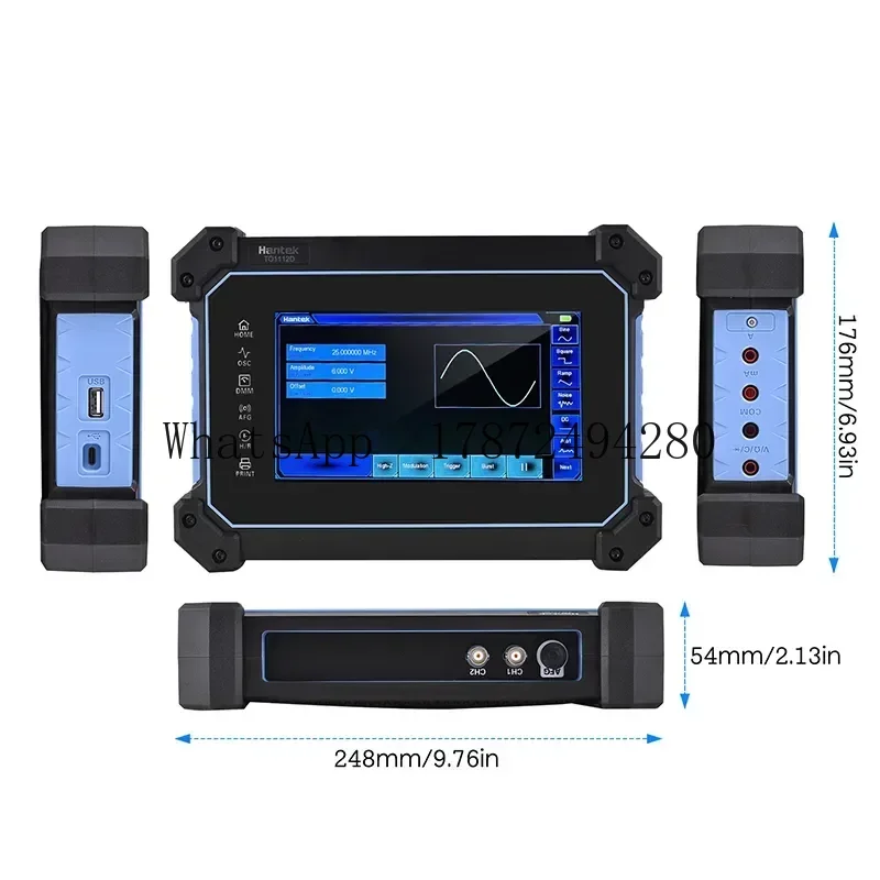 2-Channel Portable Oscilloscope Multimeter – Hantek TO1112D Rechargeable 7