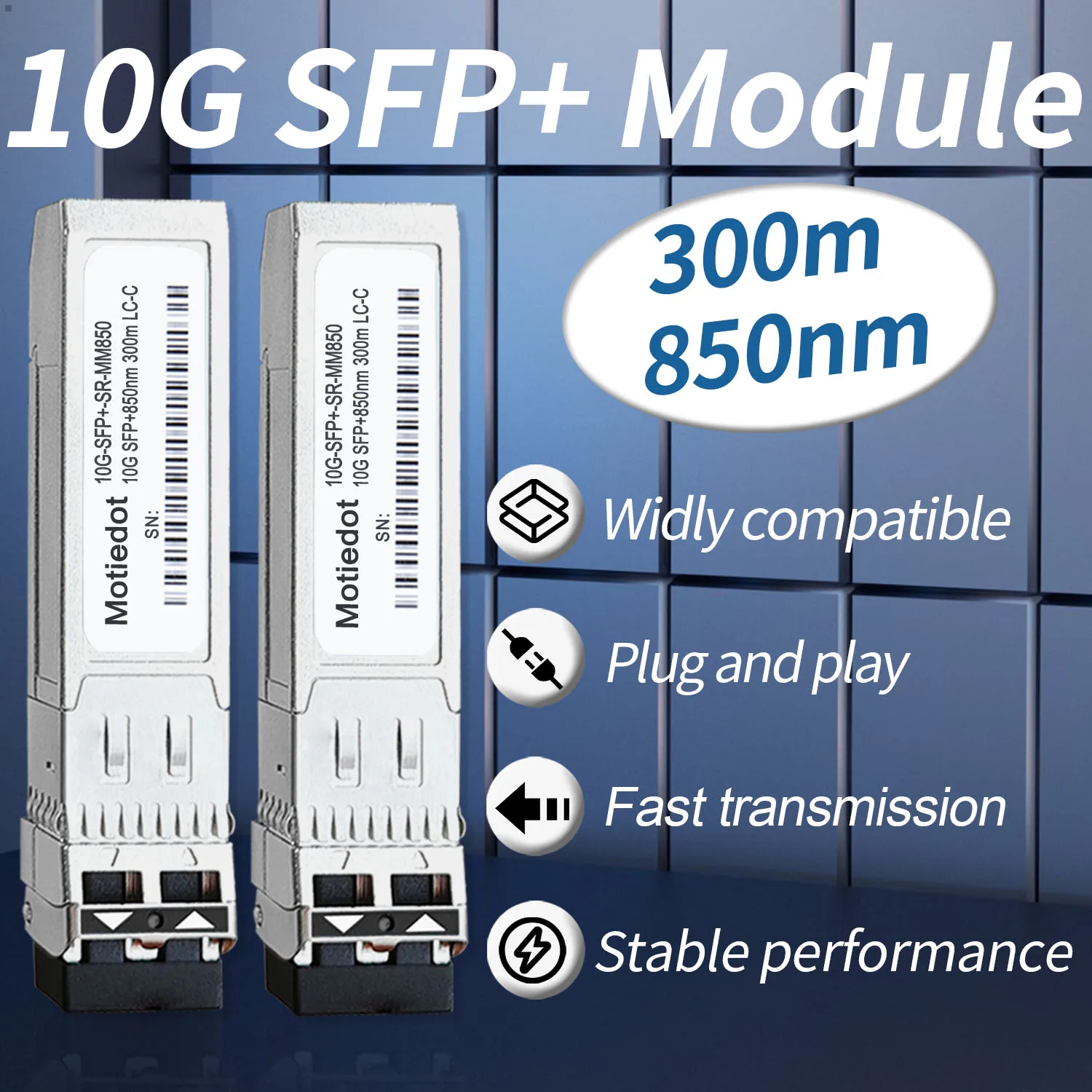 10Gb SFP+ Module Multimode 10 Gigabit 850nm 300m Dual LC Fiber Optical Transceiver Multi-mode Duplex for switch